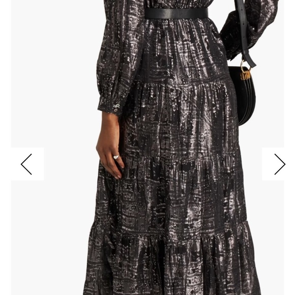 BA&SH
Sophie metallic fil coupé silk blend georgette midi dress - Picture 4 of 7